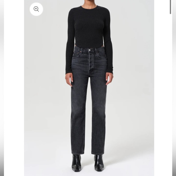 AGOLDE High Rise 90s Pinch Jeans - Black- Size 23 - Picture 2 of 14